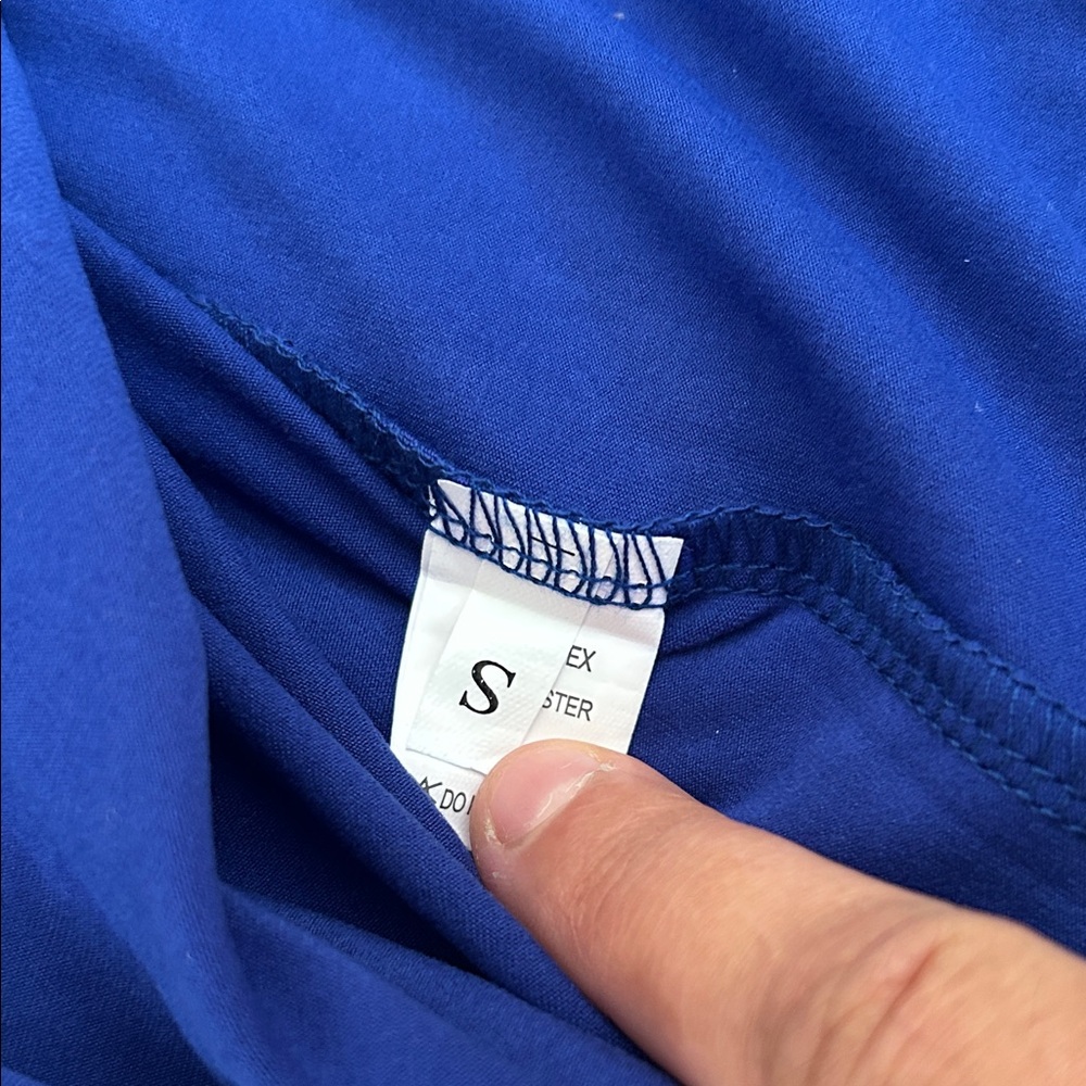 Blue Ruched Mini Dress - Picture 4 of 9